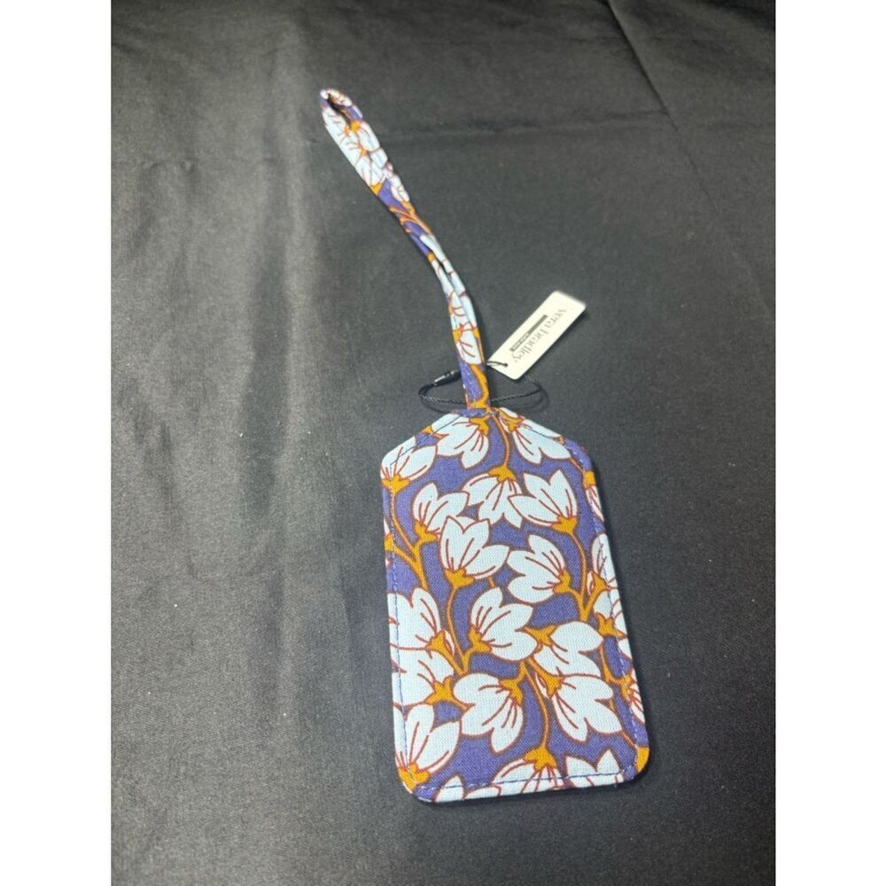 New Vera Bradley Pawpaw Flower Luggage Tag in Purple, White & Orange